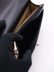 CHANEL Cruise Double Pearl Crush WOC – Black Calfskin with Gold Hardware