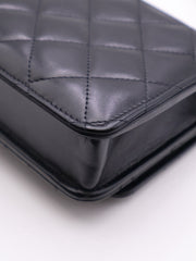 CHANEL Cruise Double Pearl Crush WOC – Black Calfskin with Gold Hardware