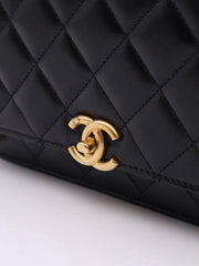 CHANEL Cruise Double Pearl Crush WOC – Black Calfskin with Gold Hardware