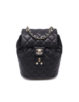 CHANEL Salzburg Backpack Small - Black with Gold Hardware