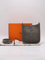 HERMES Mini Evelyne - Gris Meyer with Palladium Hardware [U]