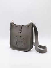 HERMES Mini Evelyne - Gris Meyer with Palladium Hardware [U]