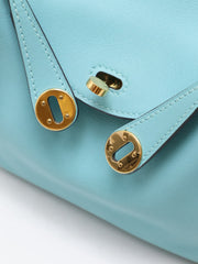HERMES Mini Lindy - Bleu Atoll with Gold Hardware [Y]
