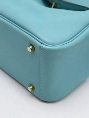 HERMES Mini Lindy - Bleu Atoll with Gold Hardware [Y]