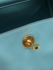 HERMES Mini Lindy - Bleu Atoll with Gold Hardware [Y]