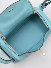 HERMES Mini Lindy - Bleu Atoll with Gold Hardware [Y]