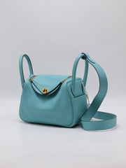 HERMES Mini Lindy - Bleu Atoll with Gold Hardware [Y]
