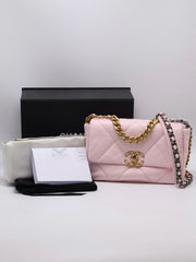 CHANEL 19 Quilted Flap Bag 26 - Pink with Gold Hardware