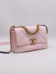 CHANEL 19 Quilted Flap Bag 26 - Pink with Gold Hardware
