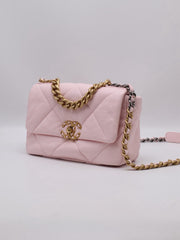 CHANEL 19 Quilted Flap Bag 26 - Pink with Gold Hardware