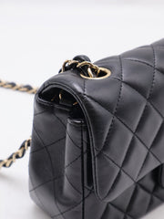 CHANEL Classic Rectangular Mini Flap Bag 20 - Black with Gold Hardware