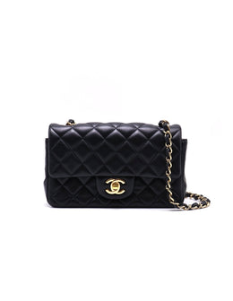 CHANEL Classic Rectangular Mini Flap Bag 20 - Black with Gold Hardware