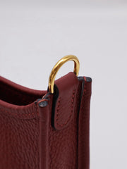 HERMES Mini Evelyne - Rouge H with Gold Hardware [B]