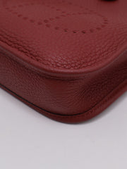 HERMES Mini Evelyne - Rouge H with Gold Hardware [B]