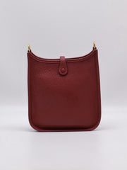 HERMES Mini Evelyne - Rouge H with Gold Hardware [B]