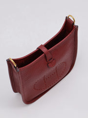 HERMES Mini Evelyne - Rouge H with Gold Hardware [B]