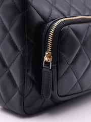CHANEL 26P Double Chain Camera Bag - Black with Gold Hardware