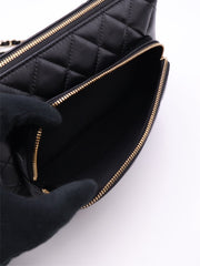 CHANEL 26P Double Chain Camera Bag - Black with Gold Hardware