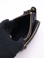 CHANEL 26P Double Chain Camera Bag - Black with Gold Hardware