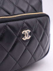 CHANEL 26P Double Chain Camera Bag - Black with Gold Hardware