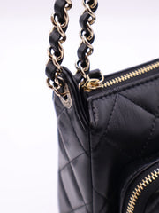 CHANEL 26P Double Chain Camera Bag - Black with Gold Hardware