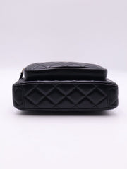 CHANEL 26P Double Chain Camera Bag - Black with Gold Hardware