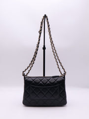 CHANEL 26P Double Chain Camera Bag - Black with Gold Hardware