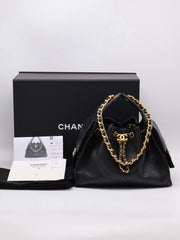 CHANEL 25 Hobo Bag Small -  Black with Gold Hardware