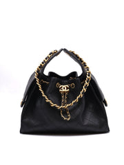 CHANEL 25 Hobo Bag Small -  Black with Gold Hardware