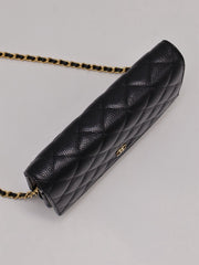 CHANEL Classic Grained Calfskin Wallet on Chain - Black with Gold Hardware [Series 31]