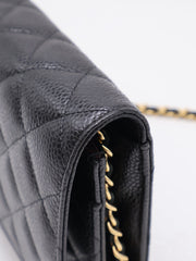 CHANEL Classic Grained Calfskin Wallet on Chain - Black with Gold Hardware [Series 31]