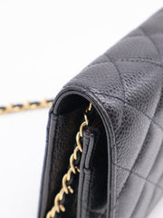 CHANEL Classic Grained Calfskin Wallet on Chain - Black with Gold Hardware [Series 31]