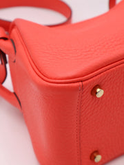 HERMES Mini Lindy - Rose Texas with Gold Hardware [Z]
