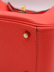 HERMES Mini Lindy - Rose Texas with Gold Hardware [Z]