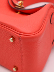 HERMES Mini Lindy - Rose Texas with Gold Hardware [Z]