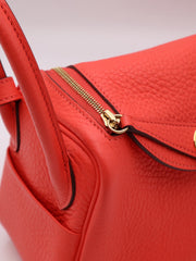 HERMES Mini Lindy - Rose Texas with Gold Hardware [Z]