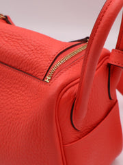 HERMES Mini Lindy - Rose Texas with Gold Hardware [Z]