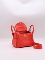 HERMES Mini Lindy - Rose Texas with Gold Hardware [Z]