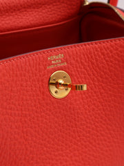 HERMES Mini Lindy - Rose Texas with Gold Hardware [Z]