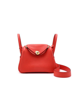 HERMES Mini Lindy - Rose Texas with Gold Hardware [Z]