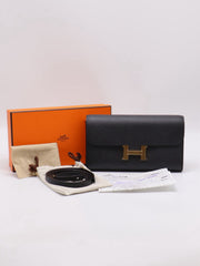 HERMES Constance To Go - Noir with Gold Hardware [Y]