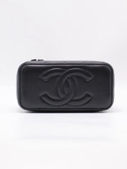 CHANEL Classic Lambskin Gold Ball Long Vanity Case - Black with Gold Hardware