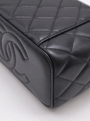 CHANEL Classic Lambskin Gold Ball Long Vanity Case - Black with Gold Hardware