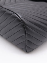 CHANEL Salzburg Chevron Backpack - Black with Silver Hardware [Series 22]