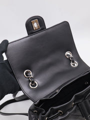 CHANEL Salzburg Chevron Backpack - Black with Silver Hardware [Series 22]