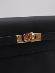 HERMES Kelly Danse II - Noir with Rose Gold Hardware [U]