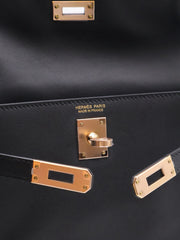 HERMES Kelly Danse II - Noir with Rose Gold Hardware [U]