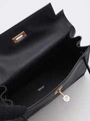 HERMES Kelly Danse II - Noir with Rose Gold Hardware [U]