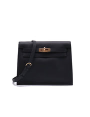HERMES Kelly Danse II - Noir with Rose Gold Hardware [U]
