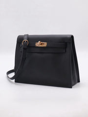 HERMES Kelly Danse II - Noir with Rose Gold Hardware [U]